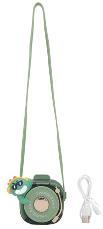 Masyrt Ventilador de cuello portátil para niños, 3 velocidades sin aspas silencioso USB recargable lindo dibujo animado mini ventilador colgante de mano, pequeños ventiladores USB portátiles para