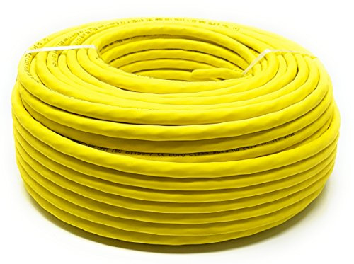 Reulin 50m - Cat.7A+ Ethernet Network Lan Cable Reel - Drum 1500 MHz - 4 Pairs - High Speed - Halogen Free Copper Super Fast - (PoE) PoE+ Yellow