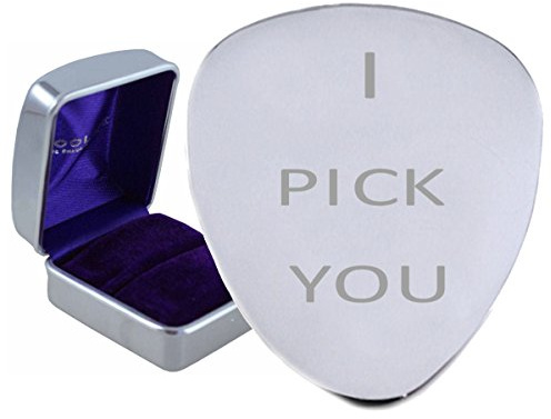 I Pick You Stahl Gitarre Plektrum – optional Text Gravur auf Karton