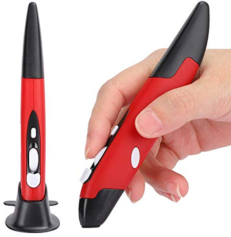 Byged Kabelloser Maus-Stift, USB 2,4 G, Plug and Play, Computer, Stift, Maus & Eingabestift, ergonomisch, Design Maus für Laptop Tablet (rot)