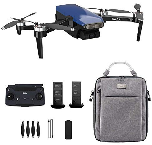 Drone avec Camera FPV WiFi 5GHz Grand-Angle 4K HD Vidéo en Direct et positionnement par Satellite GPS, Autonomie de 35 Minutes,Distance de Transmission de 5 km (bleu)