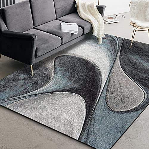Rururug Designer Teppich Quadratisch Kurzflor Moderner Orientteppich Klassisch Gemustert Ornamente für Wohnzimmer Schlafzimmer Zimmer deko, Nordisches modernes abstraktes Grau 200 x 200 cm