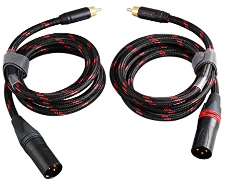Fanmusic TOPPING TCRX1 HIFI Audio 6N 2 RCA To Balanced 2 XLR Male Cable (125cm)