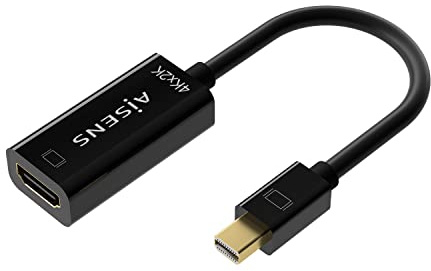 AISENS - A125-0643 - Conversor Mini DP V1.2 a HDMI 4K@30Hz, mDP/M-HDMI A/H, negro, 15cm