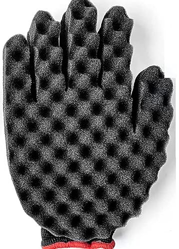 Hair Curl Sponge Gloves - Magic Coil & Afro Braid Brush for Dreadlocks, Waves and Coils