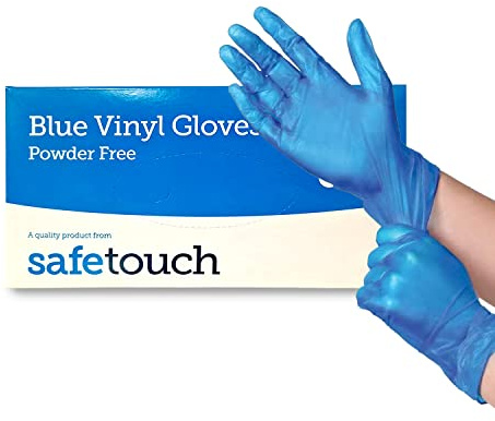 Just Health Disposables Blue Vinyl Gloves, XL, 100ct - Food Safe | Latex-free, powder-free vinyl — ideal for food handling, catering, and general use.