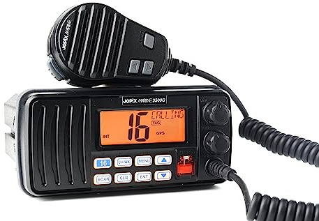 Jopix Marine 3500G Emisora Marina VHF con DSC Clase D y GPS Integrado - Homologada DGMM, Protección IP67, Pantalla LCD Retroiluminada y 25W de Potencia - Radio Fija