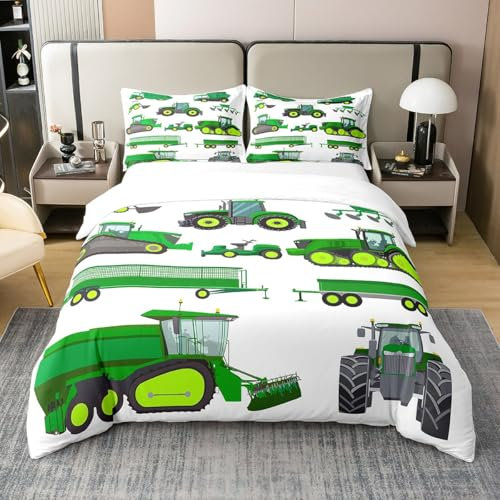 Jungen Cartoon Car 100% Bio Baumwolle Bettbezug 135x200 Kinder Baufahrzeuge Tröster Abdeckung für Kinder Cartoon Maschinerie LKW Bettwäsche Baustelle Autos Bagger Traktor Steppdeckenbezug