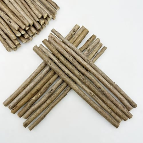 WooHome 120 Stück Holzstäbchen zum Basteln, 15cm Kunsthandwerk Requisiten, natürliche Log Sticks