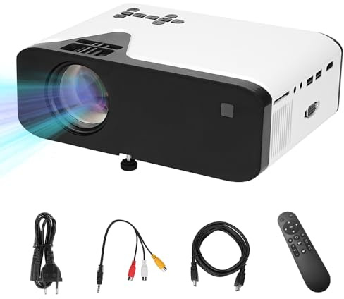 HUIOP Mini proiettore LED portatile Proiettori video 4500 lumen con altoparlante integrato Telecomando VGA USB AV TF Card Audio Home Cinema Media Video Player,proiettore Video