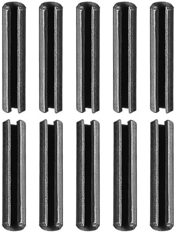 DTGN 1.7mm x 8mm(DxL) Scanalato Molla Perno - 50pz - Ottimo per Casa Macchina Fissaggio - Carbonio Acciaio Molla Tassello Tensione Rotolo Perno - Nero