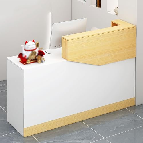 SARKEY Empfangstheke, Kassenschalter Mit Schubladen, Bürotheke Rezeption Tisch, Empfangstheken, Rezeptionstheke, Rezeptionsmöbe, Für Salon Empfangsraum Kasse, Lobby(Color:A-1,Size:120x45x100cm)