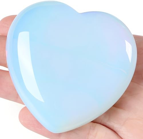 GUJOXILA 60mm Opal Herz Liebe Edelsteine Groß Kristalle Heilsteine