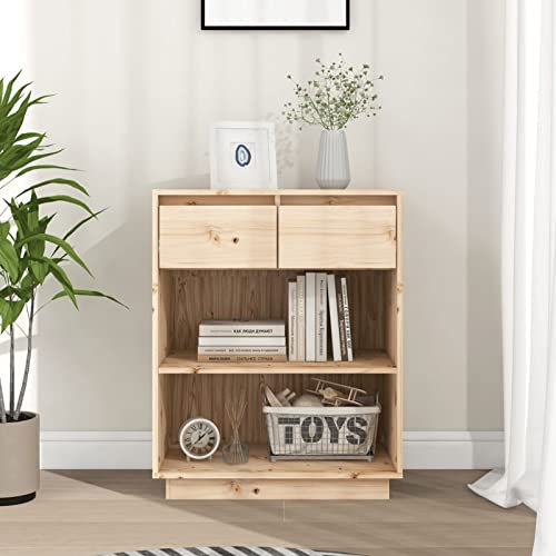 ShCuShan Beistellschrank Wohnzimmer Schrank Sideboard Wohnzimmer Beistellschrank 60x34x75 cm Massivholz Kiefer - 813834