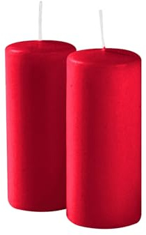 Risthò Bougies cire, indien rouge, diamètre 5 cm, hauteur 12 cm, 9 pièces