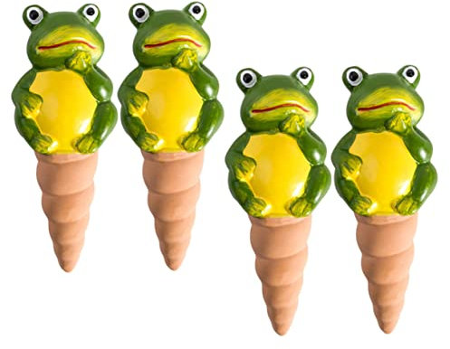 KITANDOVE Paquete de 4 Globos de Riego de Cerámica para Plantas de Goteros Automáticos para Estacas de Riego Automático