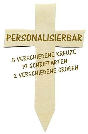Generisch Personalisiertes Holzkreuz mit Gravur – Gedenkkreuz & Grabkreuz aus Holz für Haustiere – Tierbestattung für Hund, Katze & Kleintiere – Erinnerungskreuz mit Namen