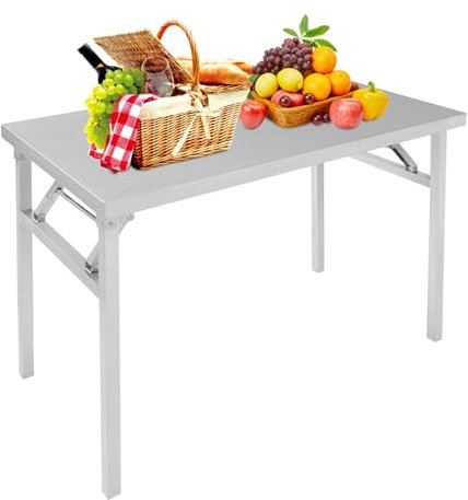 Ciounmb 100 * 60 * 75cm Edelstahl Arbeitstisch, klappbar, Küchentisch, Zubereitungstisch, für Küche und Gastronomie, Outdoor Küchenmöbel