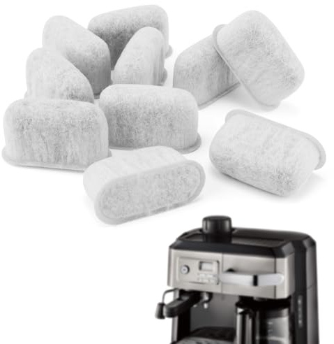 Tinoaly 10 Pcs Espresso Machine Filter Replacement for Delonghi | Super Strong Adsorption Activated Charcoal Coffee Maker Water Carbon Filter Accessories Parts Compatible with Delonghi