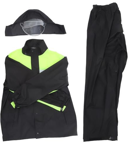 Mikinona Ropa Para Motocicleta Traje De Lluvia Para Hombre Chaqueta Pantalones De Lluvia Exterior Color Negro y Verde Talla