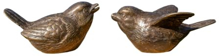 Generisch Bronze-Skulptur 2er Set Vögel | Vogelpaar | klein | Tierfigur aus Bronze handgefertigt