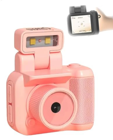 Minicámara Scope, cámara instantánea Retro de 1,4 Pulgadas con Tarjeta, fácil de Usar, cámara Vintage de 1080p píxeles, grabación de Video HD.(Pink)