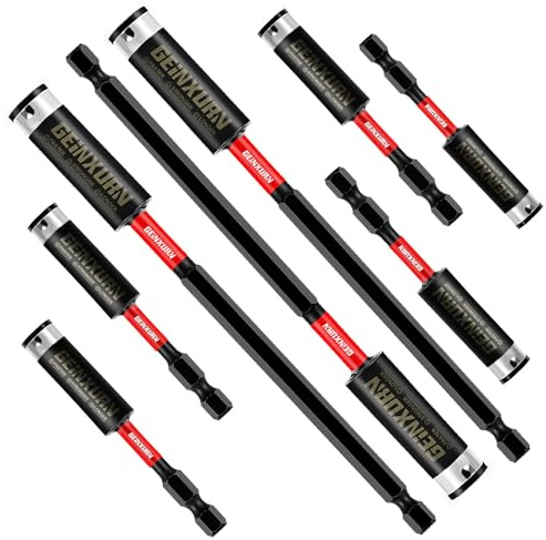 Geinxurn 8PACK Impact Magnetic Screwdriver Bit Holders, Extension Socket Drill Bit Holder S2 Alloy Steel Hex Shank Quick-Change Drill Bit Guide (5pcs 75mm and 3pcs 150mm)