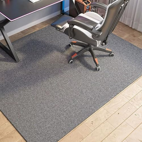 Surwin Bürostuhl Unterlage Teppich, Bodenschutzmatte für Bürostuhl Hartböden Parkett Laminat, Kratzfest rutschfest Bodenmatte Stuhlunterlage Bürostuhlunterlage (Grau B,120x150cm)