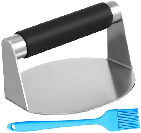 ABOOFAN Presse à Hamburgers Ronde Manuelle Acier Inoxydable pour Steak Bacon Et Galettes De Cuisson