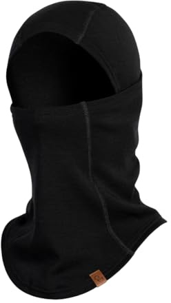 menique 100% Merino Sturmhaube Motorrad Herren & Damen – Merinowolle Balaclava Winter Thermo Skimaske Atmungsaktiv Winddicht UV-Schutz für Ski, Outdoor & Sport (Einheitsgröße, Schwarz)