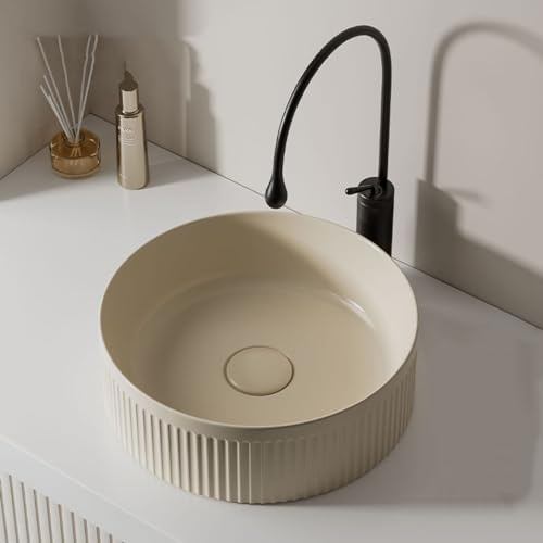 Lavandino Da Appoggio For Bagno, Lavabo Da Appoggio, Piccolo Lavabo In Ceramica, Lavabo Artistico For Appartamento, Casa, Balcone, Hotel, Guardaroba(36x36x11.5cm)