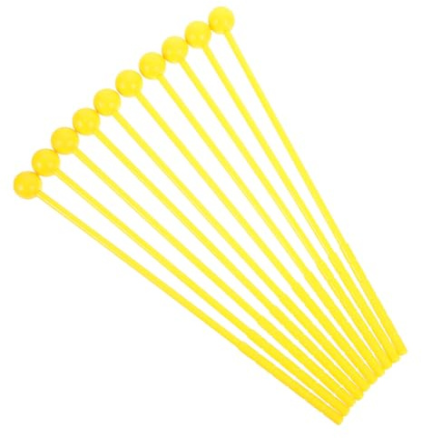 Zerodeko 10 piezas Baquetas para Percusión de Plástico Palillos Largos para Instrumentos Musicales Mallets para de Lengua Marimba Xilófono y Glockenspiel Accesorios Ergonómicos y