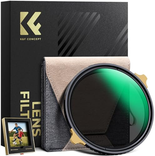 K&F CONCEPT 82mm Variable ND Filter ND2-32 1-5 Stops True Color Brass Frame | No X-Pattern, HD Optical Glass Ultra Low Reflection Waterproof for Professional Videography Landscape Nano-X PRO Series FN902