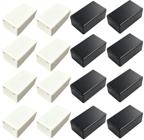 16 ABS Abzweigdose Aufputz Set mit 8 Creme und Schwarzen Abzweigdose Klein | 60X35X25mm Abzweigdose Aufputz, Tragbare Mini-Abzweigdose, Aufputz Verteilerdose, DIY Elektrische Anschlussdose Projekte