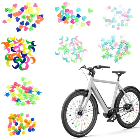 Foonary 288 Stück Bunte Fahrradspeichen, Speichenreflektoren Fahrrad, Fahrrad Zubehör mit Speichenclips Fahrrad, Fahrradspeichen Reflektoren für Nachtfahrten