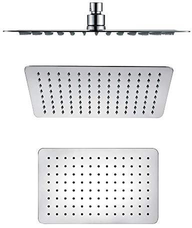 Soffione Doccia Rettangolare Acciaio Inox 2 Mm Spessore Effetto Pioggia Varie Misure Bagno