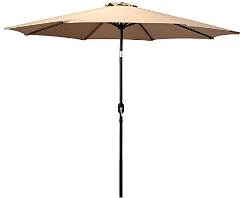 Yellowshop. - Ombrellone palo centrale Ø 3,0xH2,50 mt con snodo e 8 stecche Bianco o Tortora - BAIA (Tortora)