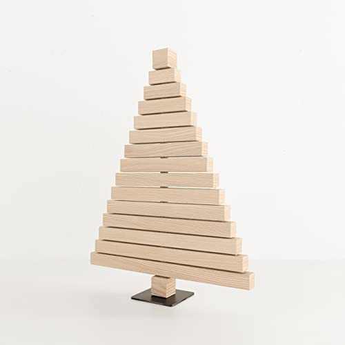 ARHome Albero in Legno, 41 x 31, Frassino Crema, Albero Natale, Decorazione Natalizia, Made in Italy