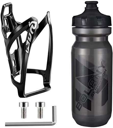 OSIGEI - Portabottiglie da bicicletta, con borraccia da 21 oz, senza BPA, leggero, resistente, per bicicletta, bici da corsa, mountain bike, colore: nero (Grigio trasparente)