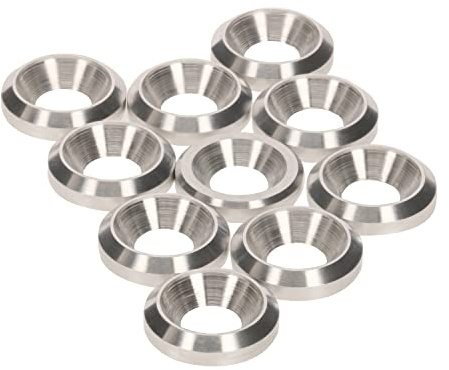 PrecisionGeek Arandelas avellanadas de aluminio M6 16mm diámetro - CNC torneado metal sólido 10pcs