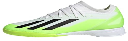adidas X Crazyfast.3 Hallenfußballschuhe, Unisex, Erwachsene, White/Core Black/Lucid Lemon, 9.5