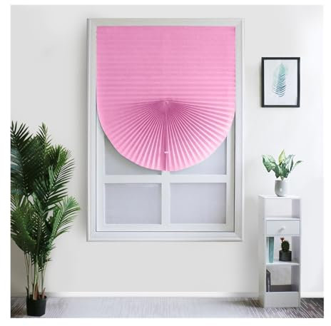Krawatte Jalousie Vorhang Panels Plissee-Fensterrollo, Selbstklebende Jalousien, lichtblockierender Stoffschirm, halbe Verdunkelung for Fenster- und Türvorhang Fenstervorhang (Color : Blinds Pink, S