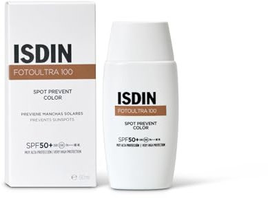 ISDIN FotoUltra 100 Spot Prevent Color SPF 50+ (50 ml) | Crema Solare Colorata per Aiutare a Prevenire le Macchie sul Viso