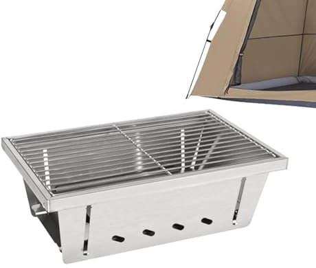 Piccolo portatile a carbonella – Fornello da trekking, barbecue per giardino, festa in spiaggia, cucina all'aperto, falò, terrazzo, giardino