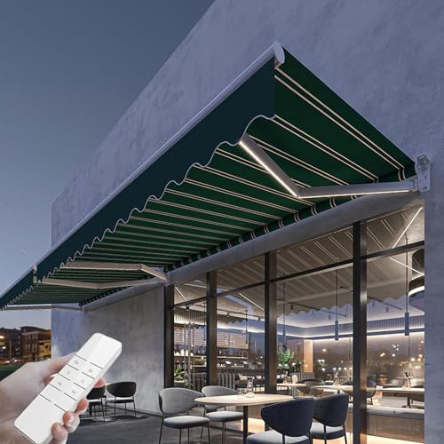 CCKUHN Tenda da Sole motorizzata, tettoia per Tenda da Sole Esterna Automatica telecomandata, Parasole Retrattile Elettrico per Finestra Esterna, pergola, 98,4x78,7 Pollici (78,7x59 polli
