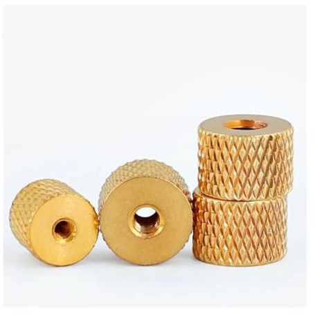 5PCS M2 M2.5 M3 M4 Pineapple Pattern Knurled Nut Solid Brass Thumb Nut Cylindrical Adjust for Water Cooling PC Case Model(M3x10x7mm 5pcs)