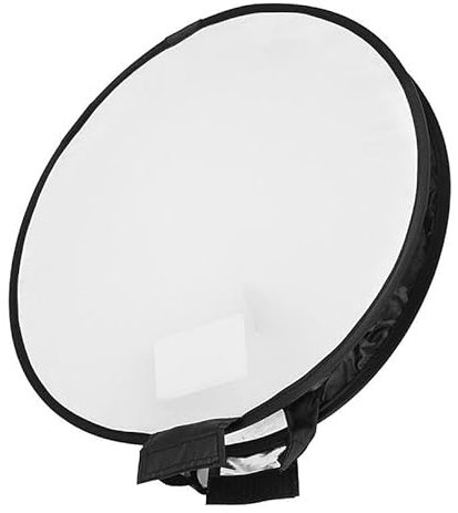 REFLEX CAMERA Diffusore Softbox rotondo, 30 cm, per illuminazione flash, panno nero e bianco, pieghevole, leggero, portatile, con custodia, elimina luci e ombre dure (30 cm)