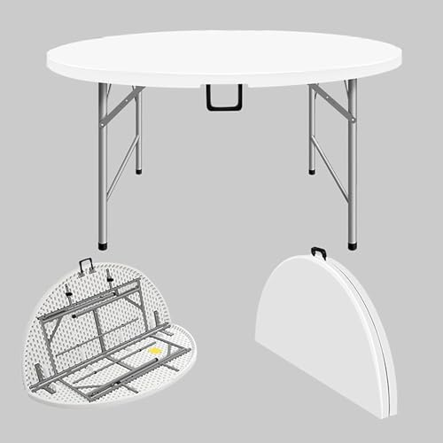Tavolo da picnic pieghevole rotondo portatile con maniglia resistente tavolo da esterno capacità di carico 300 kg design staffa in metallo 150 x 74 cm – ideale per barbecue ed eventi da campeggio.