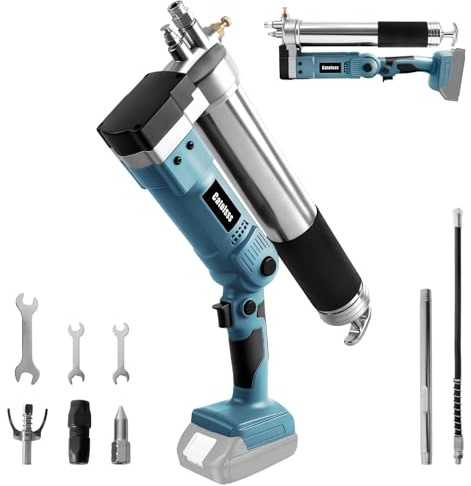 Catolsss Batteridriven fettpress för Makita 18 V batteri, borstlon kompakt 12 000 PSI tryck elektrisk fettpress, vinkelslip för lastbilar, gårdar, bygg- och gör-det-själv (utan batteri)