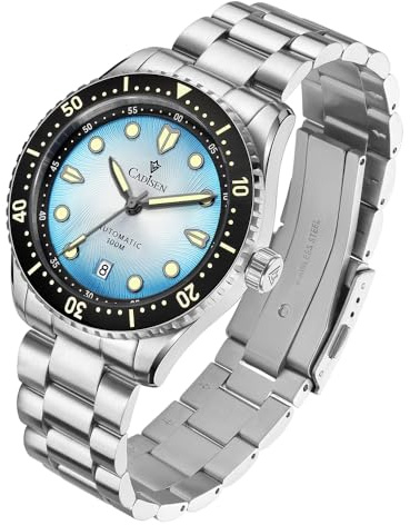 CADISEN Automatik Uhr Herren Mechanische Automatikuhr AR Beschichtung Saphirglas Stahl Wasserdicht